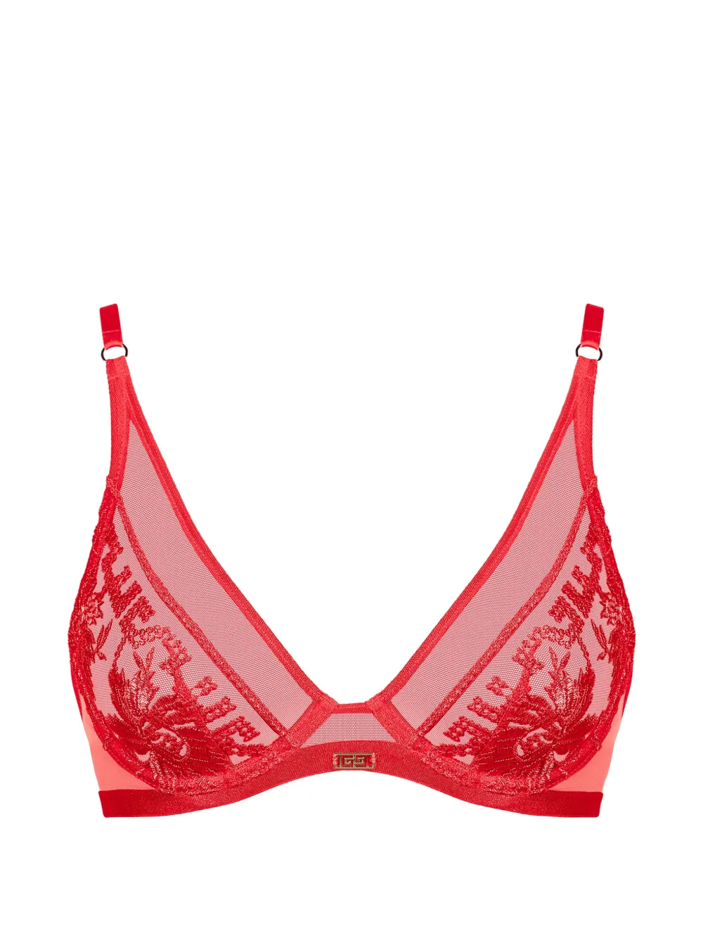 Aubade Reggiseno a triangolo Rules of Attraction con ricamo - Rosso