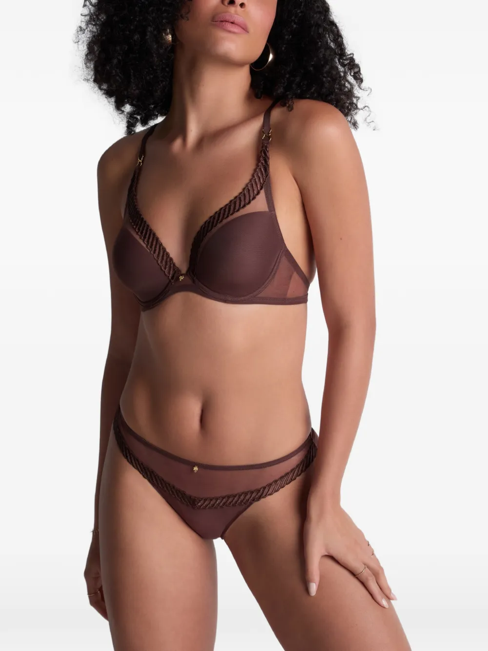 Aubade Sheer Emotion string Bruin