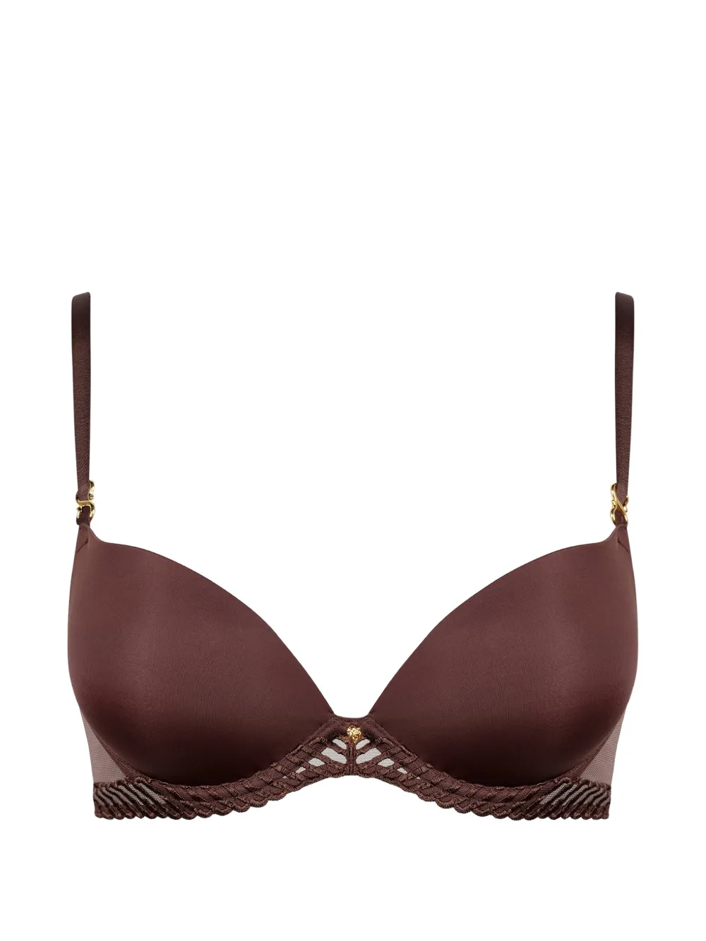 Aubade Reggiseno Sheer Emotion ricamato con scollo profondo - Marrone