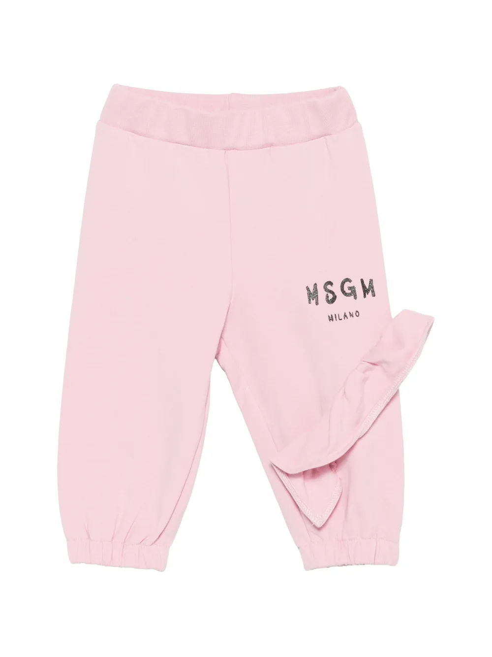 MSGM Kids ruffle-trimmed logo-print tracksuit Roze