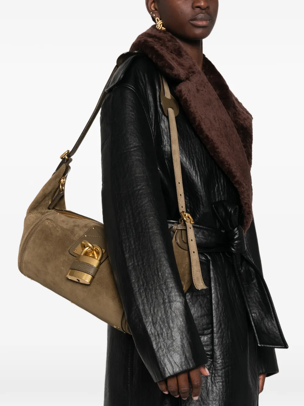 Chloé Paddington suède crossbodytas Groen
