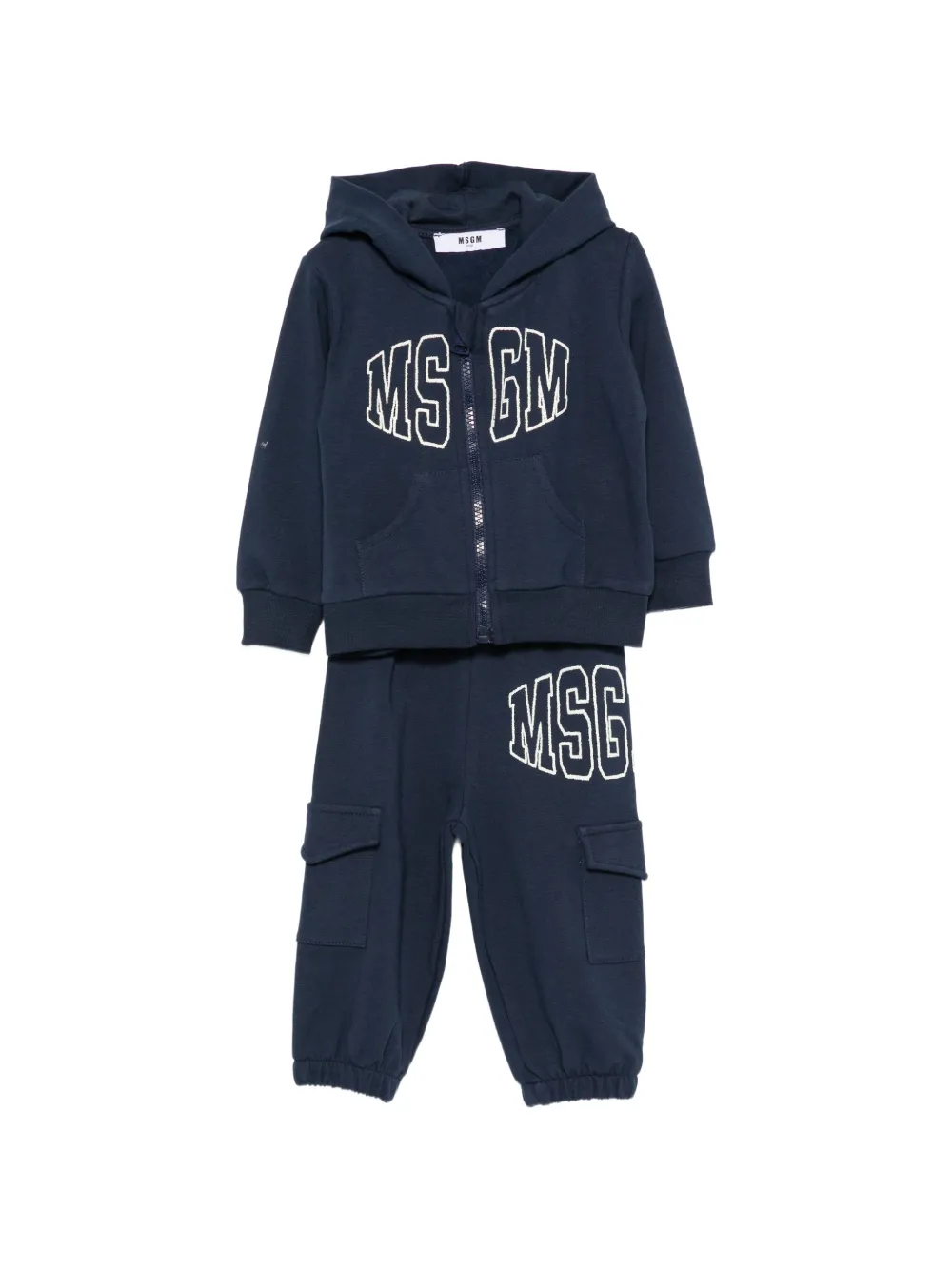 MSGM Kids logo-embroidered tracksuit - Blu