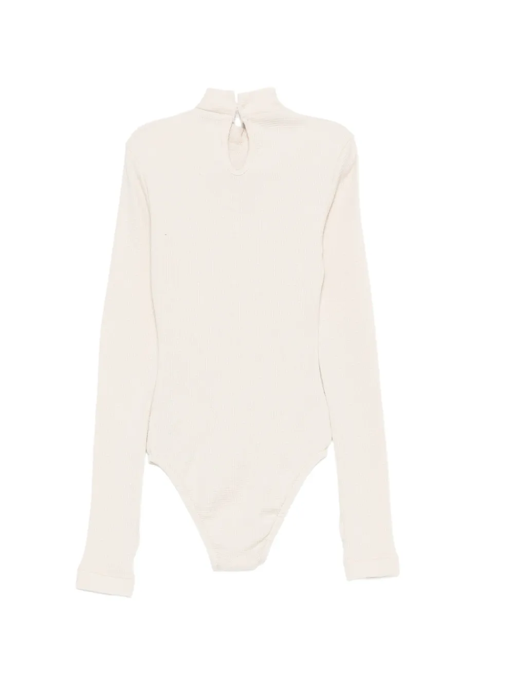 MSGM Kids Wafelgebreide body met geborduurd logo Beige