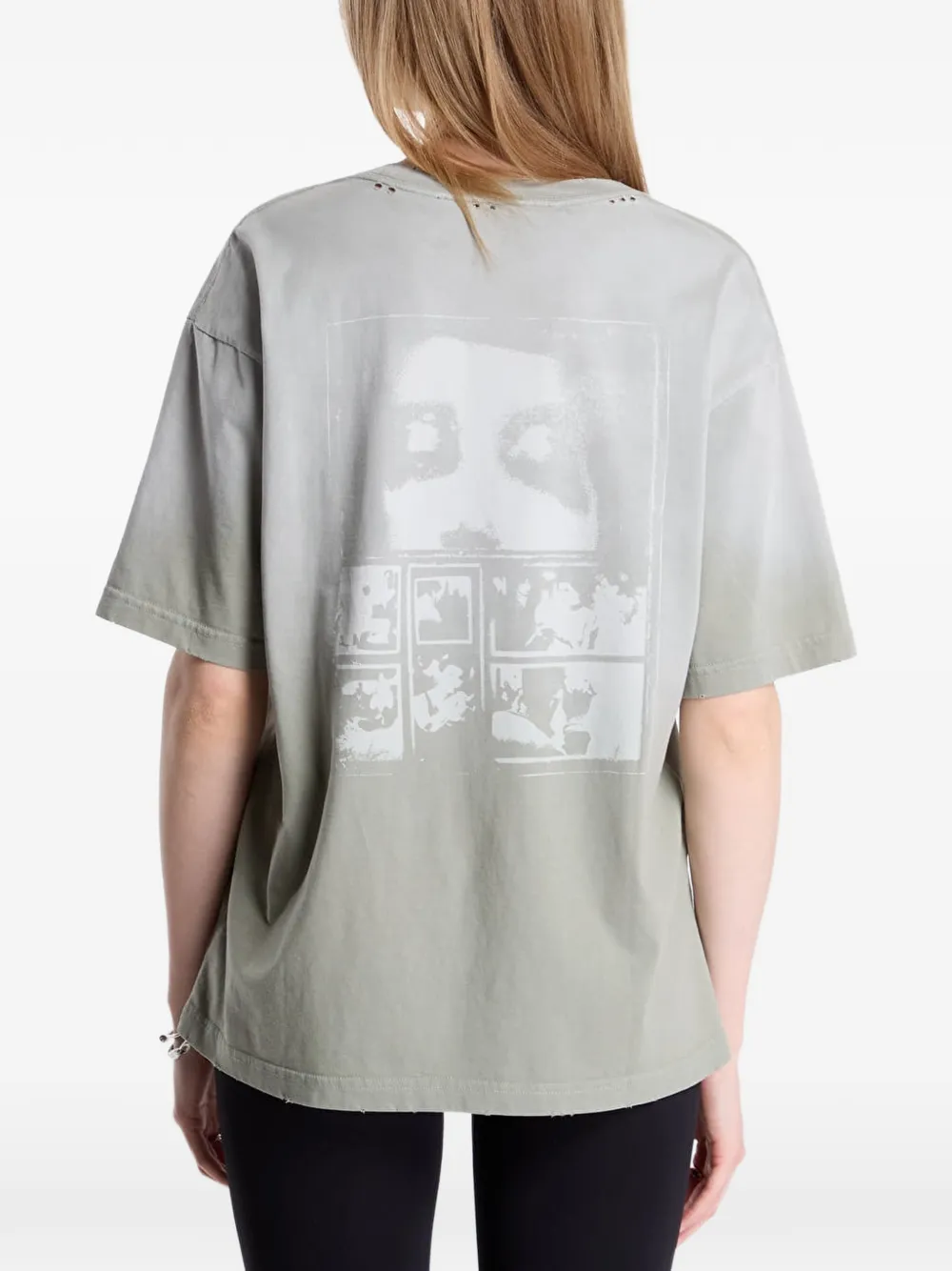 MISBHV Gerafel T-shirt met grafische print Groen