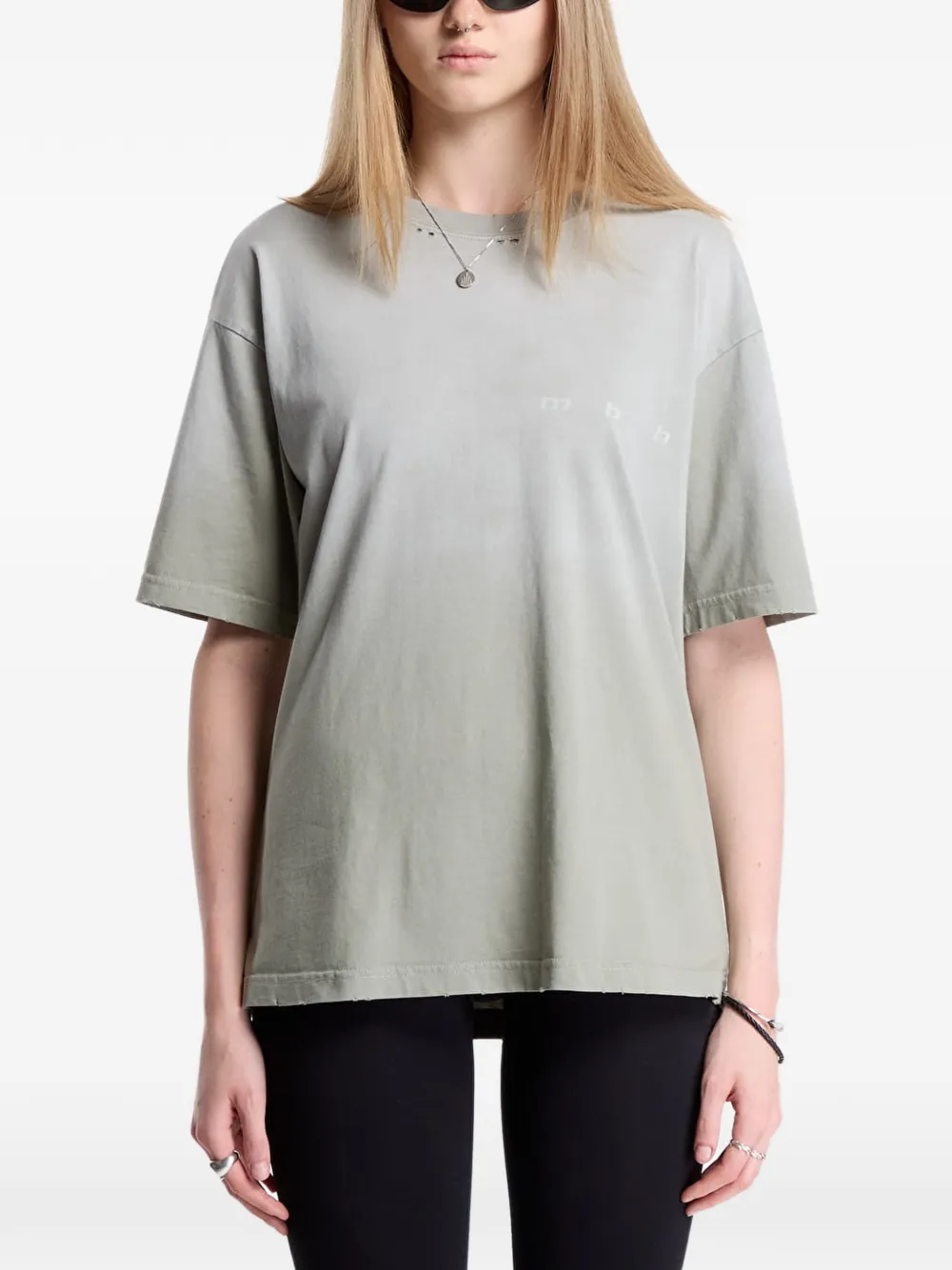 MISBHV Gerafel T-shirt met grafische print Groen