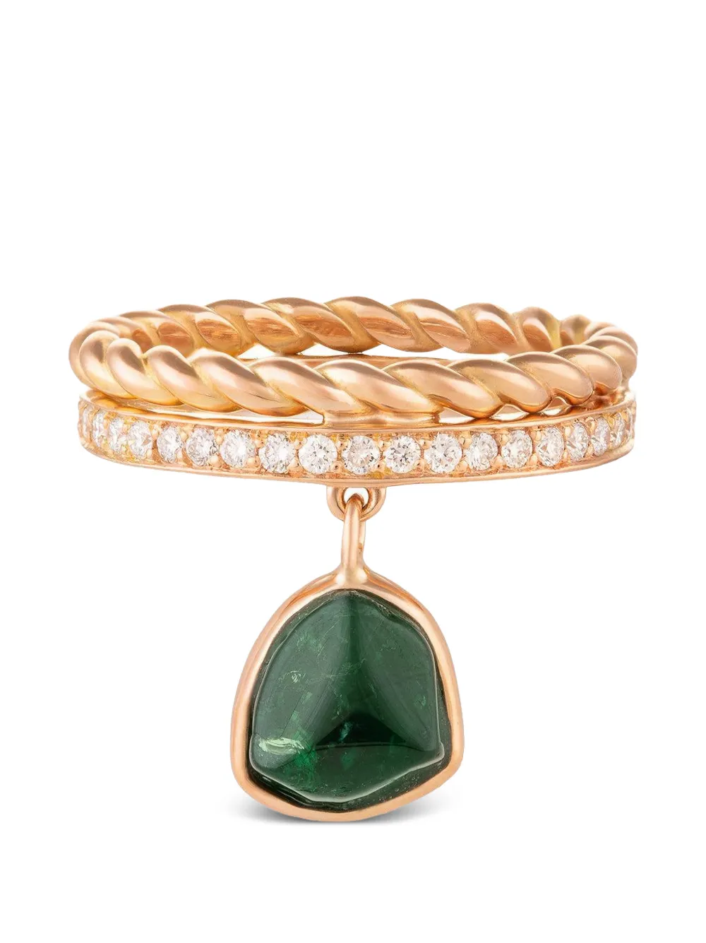 CLARA CHEHAB Liberté Torsade tourmaline and diamond ring