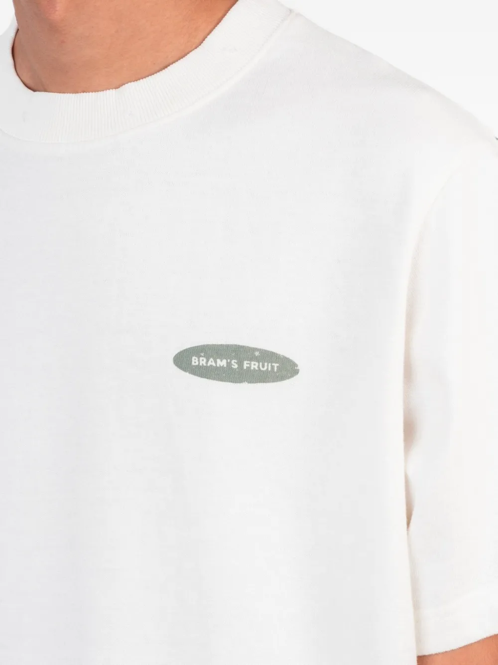 Bram s Fruit distressed slogan-print T-shirt Beige