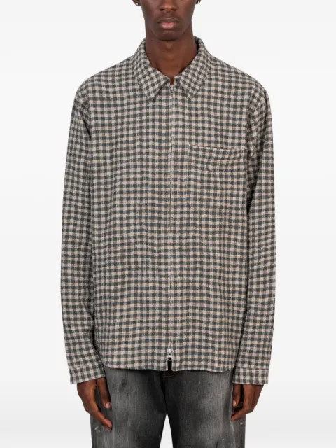 Another Aspect 1.0 check-pattern zip-up shirt