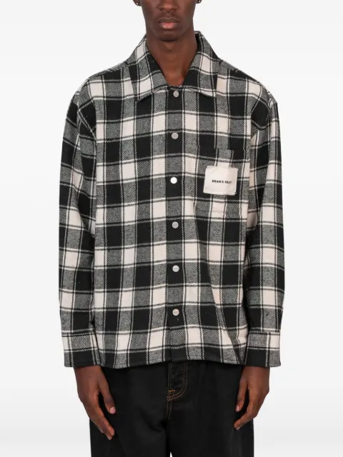 Bram’s Fruit check-pattern logo-patch flanel overshirt