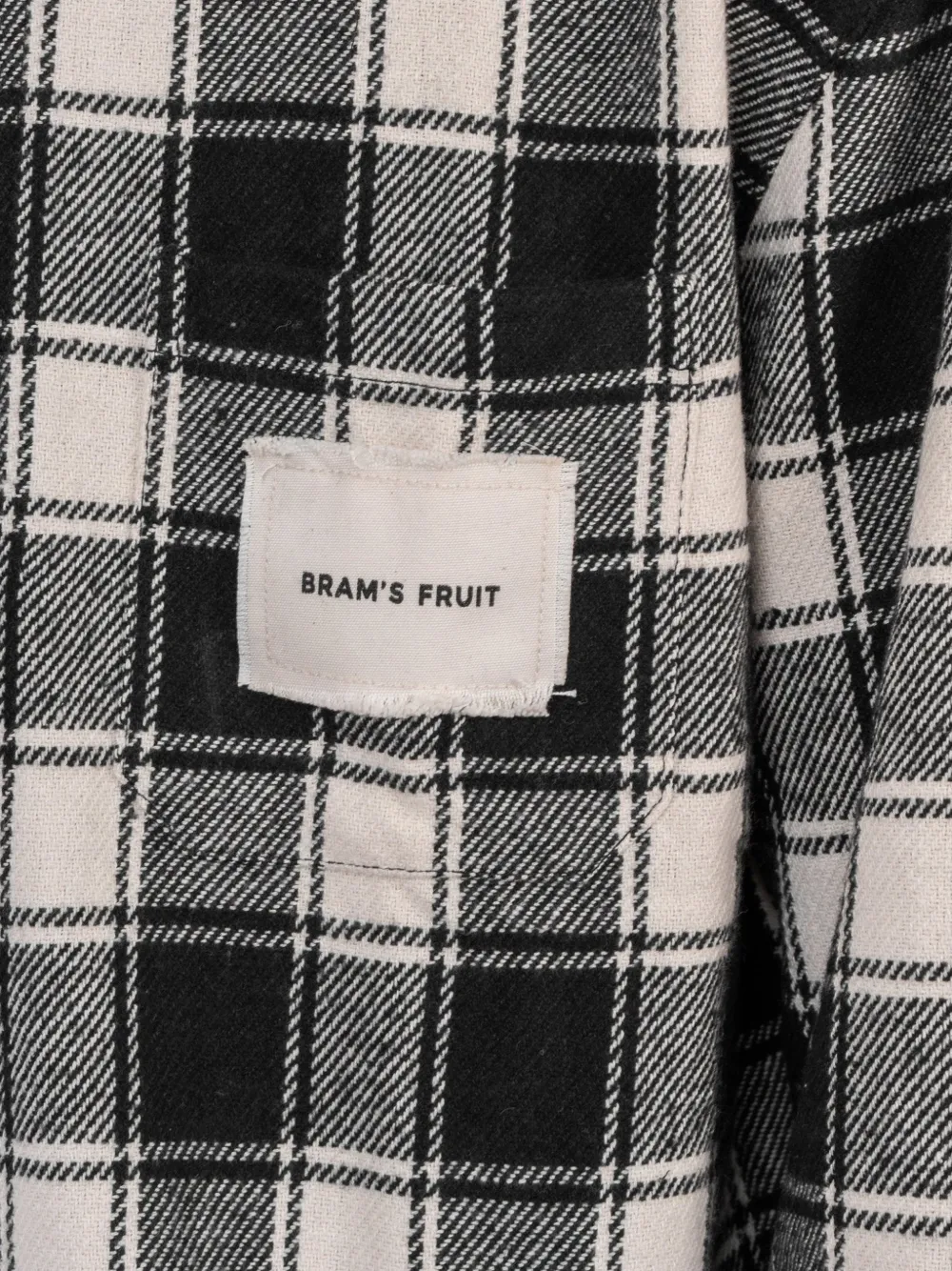 Bram s Fruit Flanellen shirtjack met geruit patroon en logo-patch Zwart