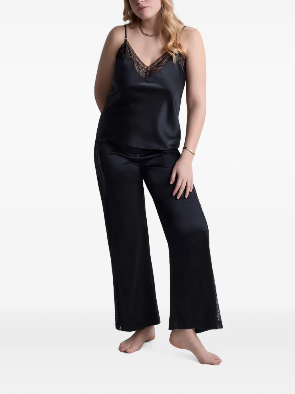 Aubade Midnight Whisper hemd met kanten afwerking Zwart