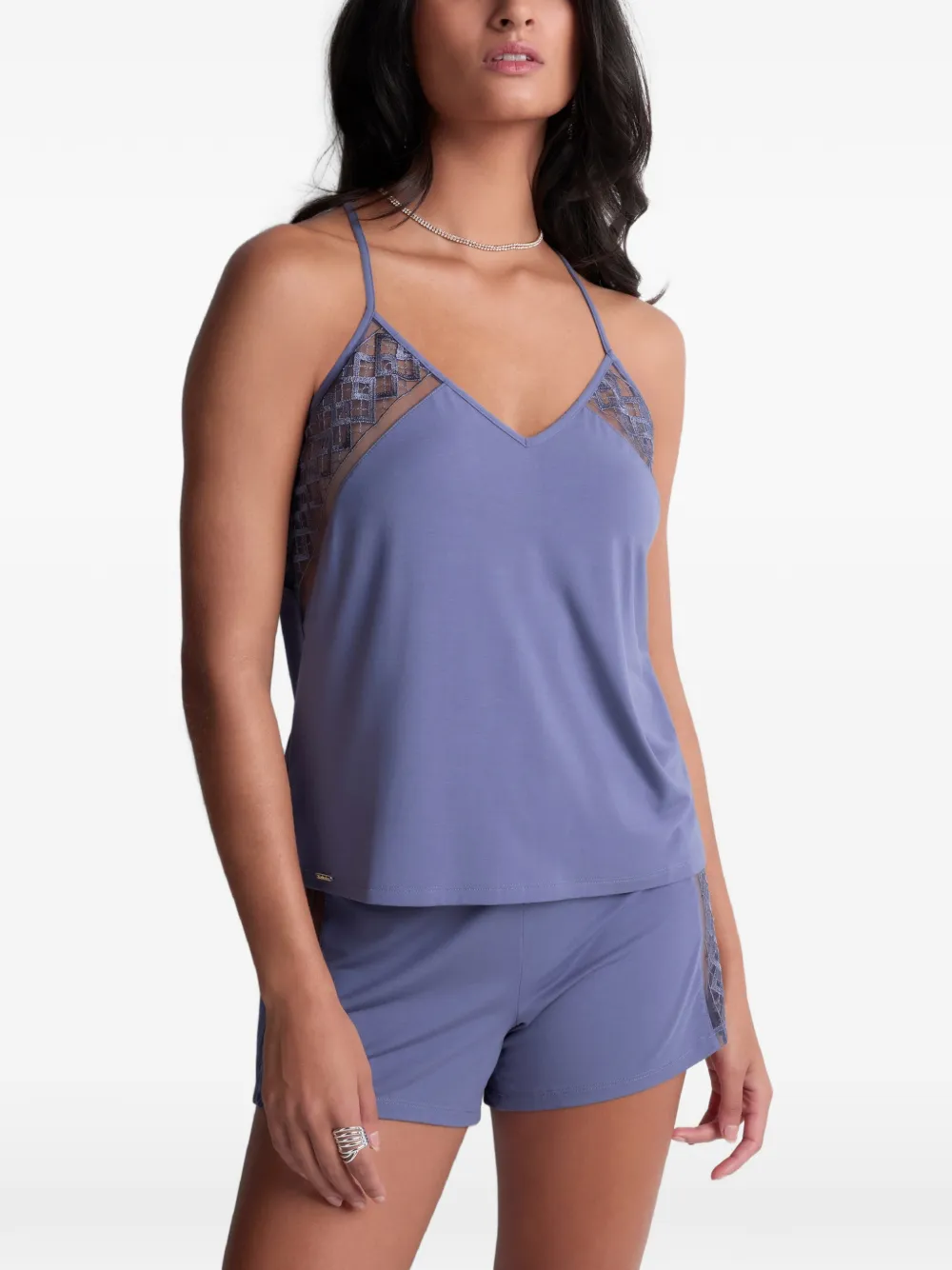 Aubade Sweet Obsession shorts met kanten vlak Blauw