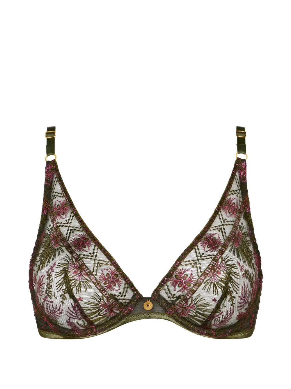 Aubade Reggiseno a triangolo Sound Of Heart ricamato - Verde