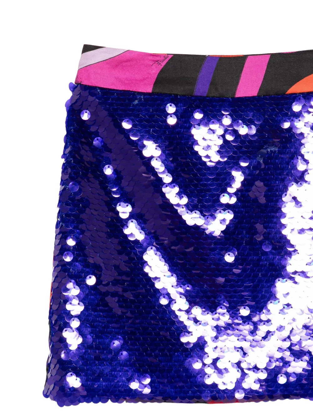 PUCCI Junior sequin-embellished mini skirt Paars