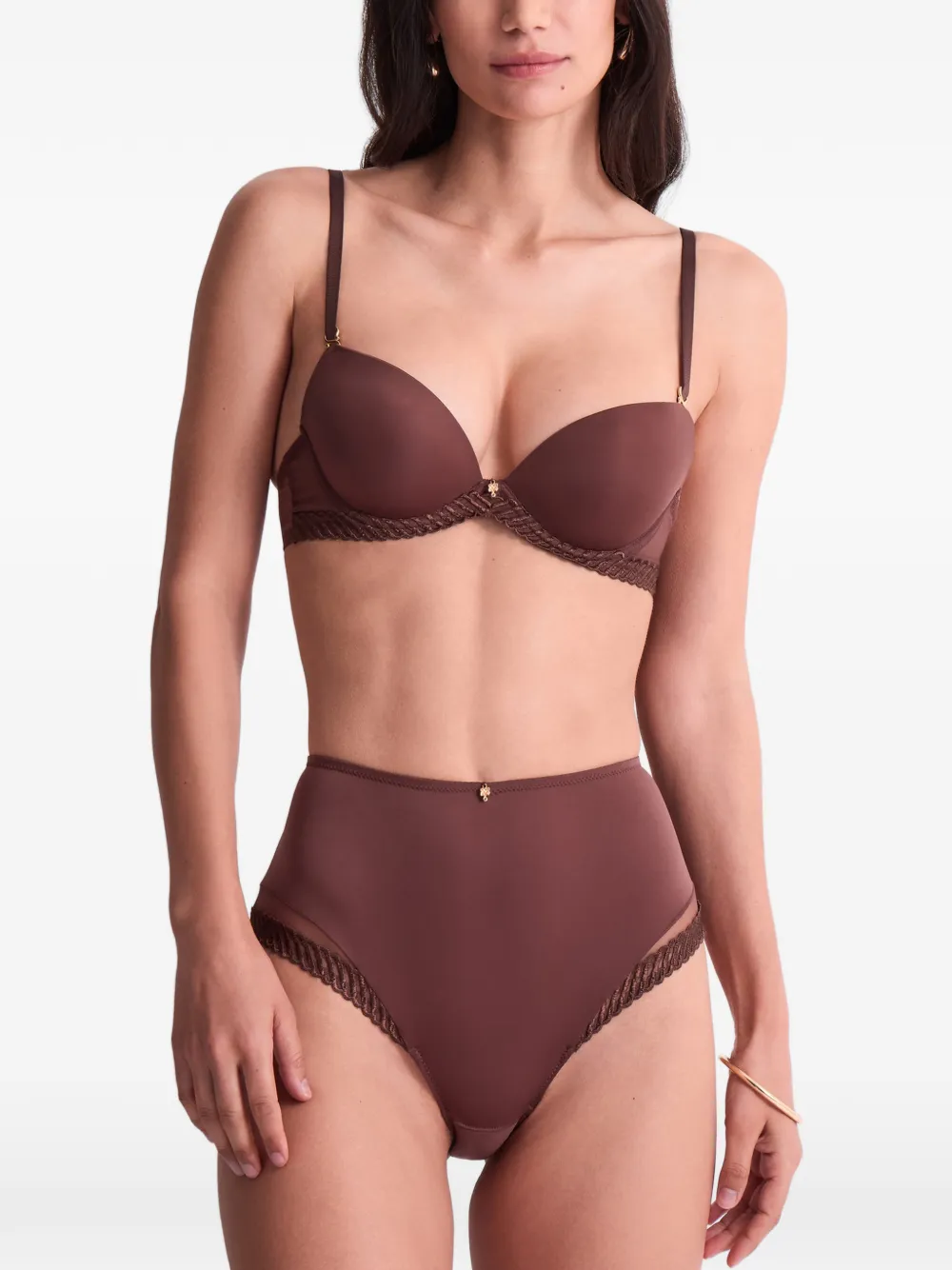 Aubade Sheer Emotion slip met hoge taille Bruin
