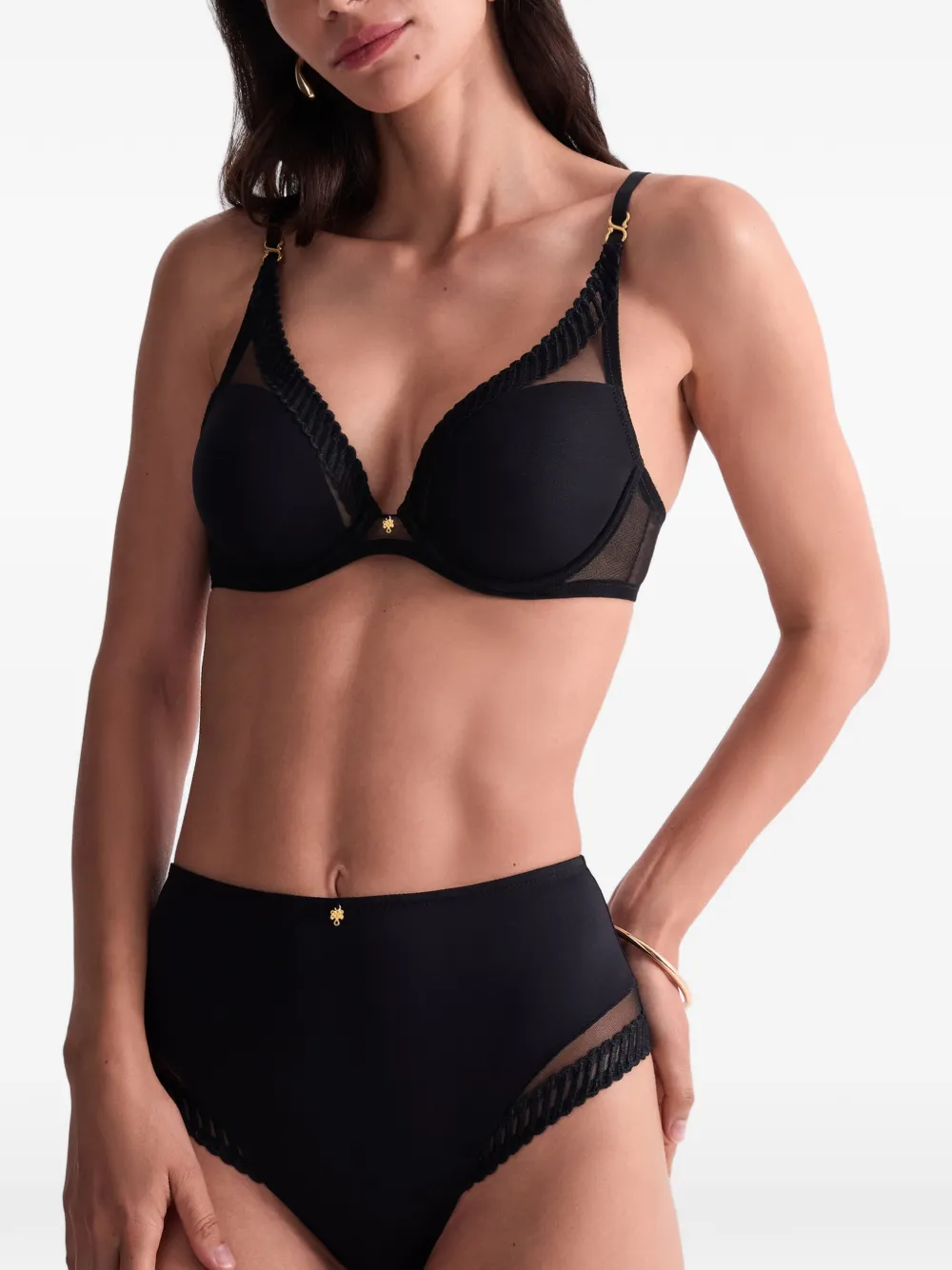Aubade Sheer Emotion slip met hoge taille Zwart