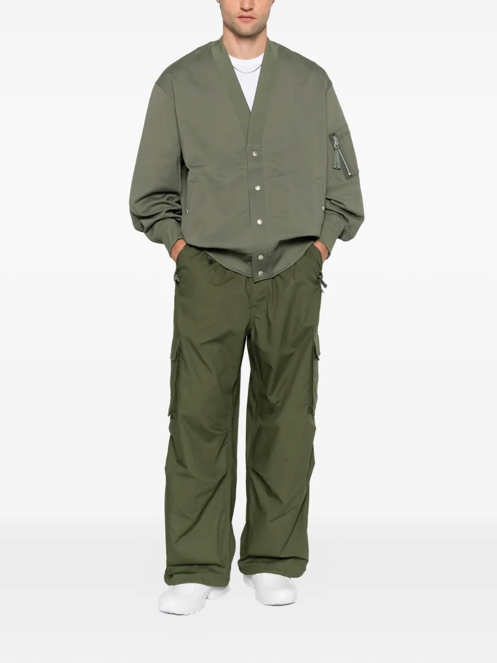 Comme des Garçons Homme Ripstop cargobroek met trekkoord en textuur Groen