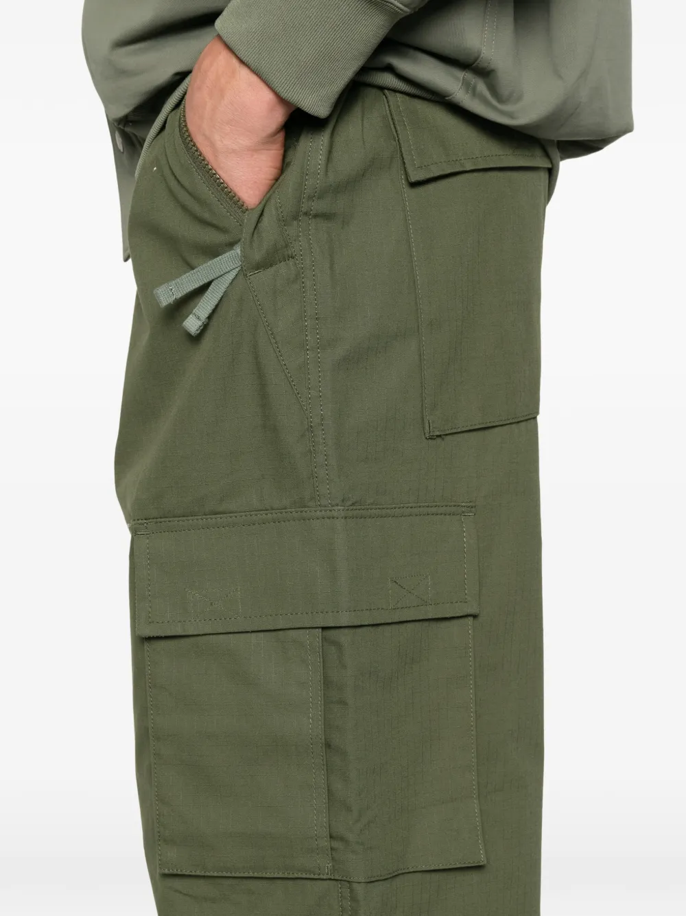Comme des Garçons Homme Ripstop cargobroek met trekkoord en textuur Groen