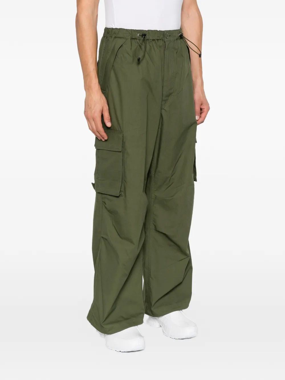 Comme des Garçons Homme Ripstop cargobroek met trekkoord en textuur Groen