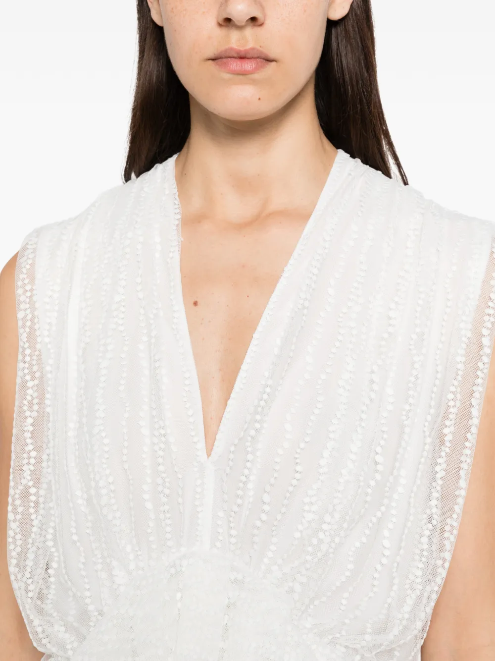 Alberta Ferretti ruffled-hem top Wit