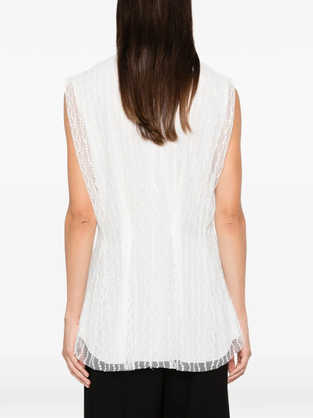 Alberta Ferretti ruffled-hem top Wit