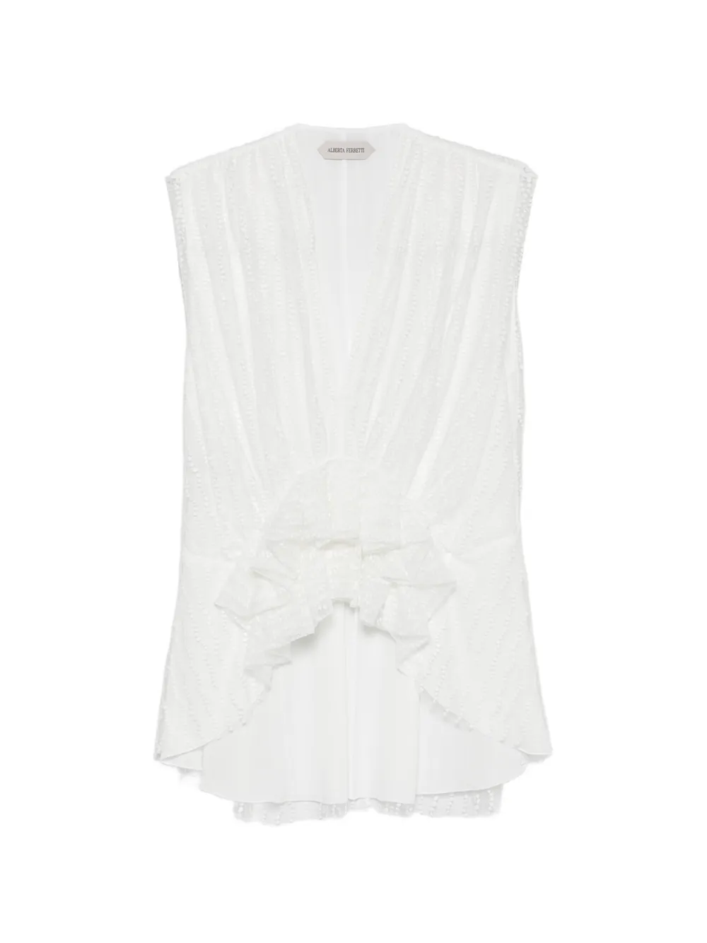 Alberta Ferretti ruffled-hem top - White