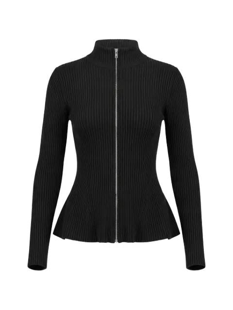 Alaïa ribbed peplum-waist cardigan