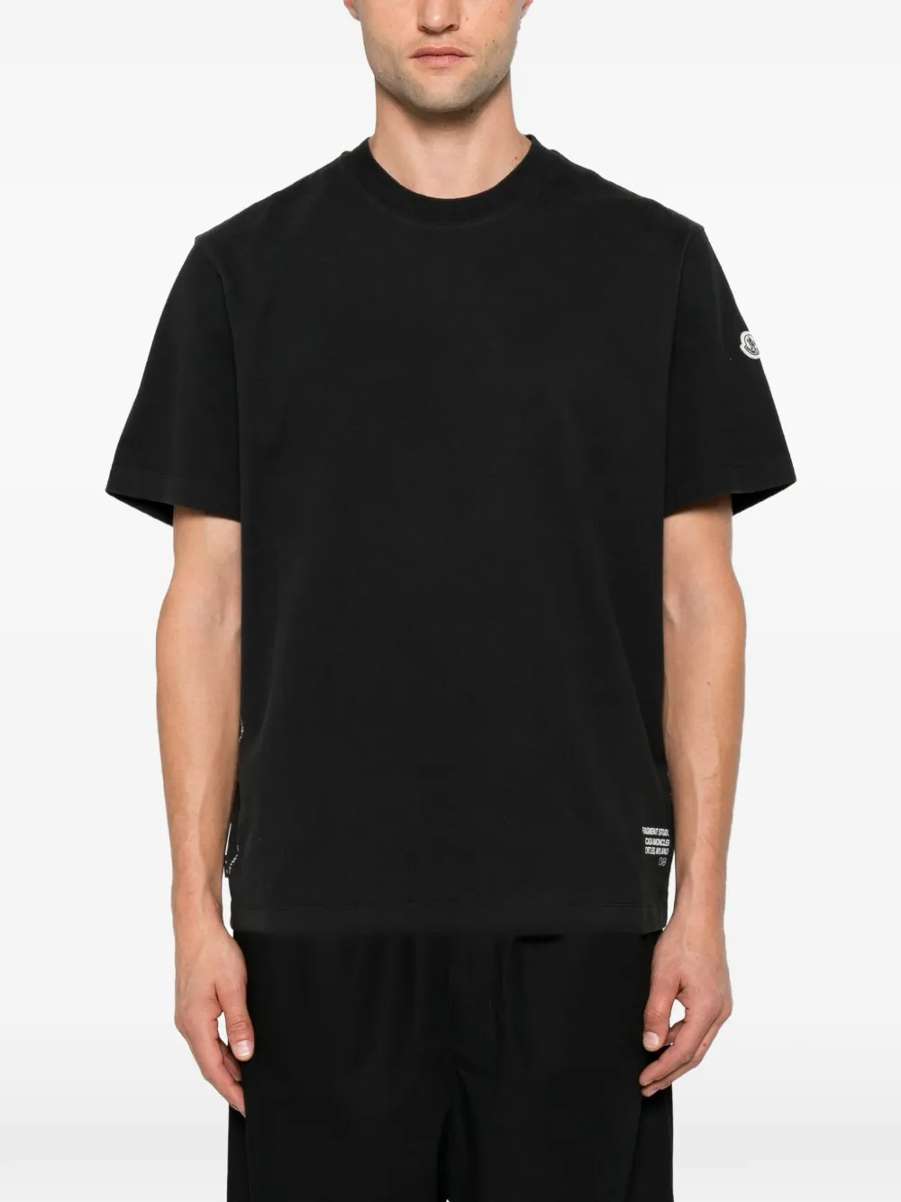 Moncler T-shirt met logoprint Zwart