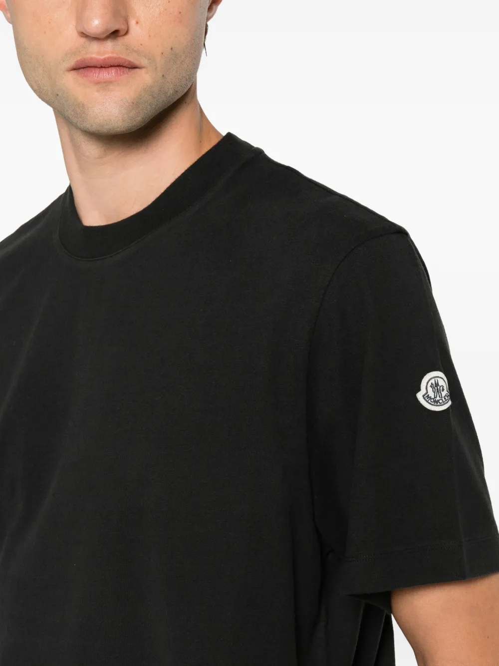 Moncler T-shirt met logoprint Zwart