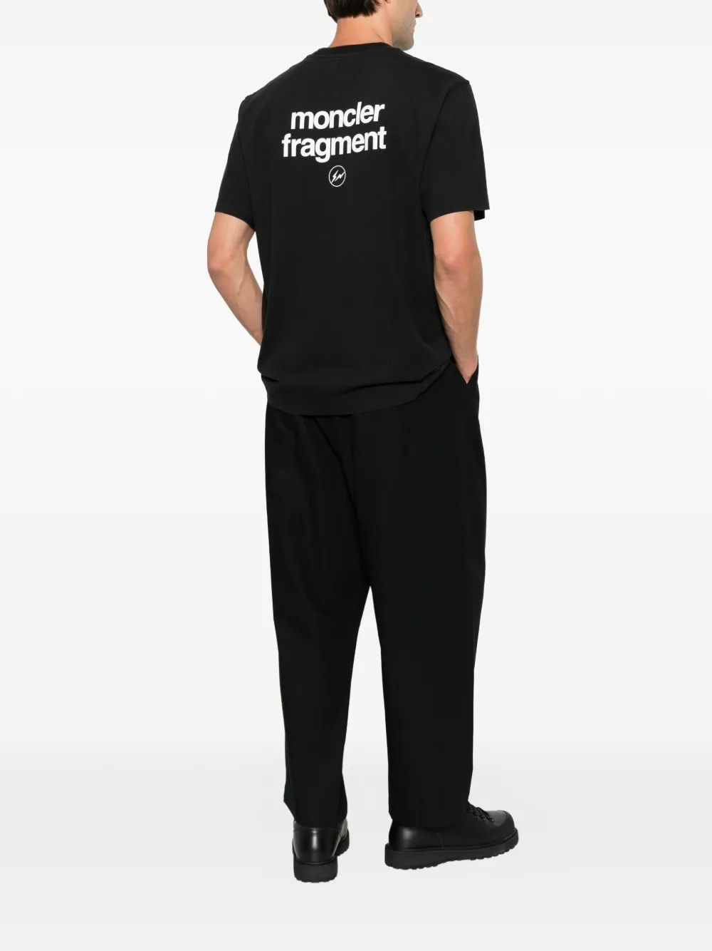 Moncler T-shirt met logoprint Zwart