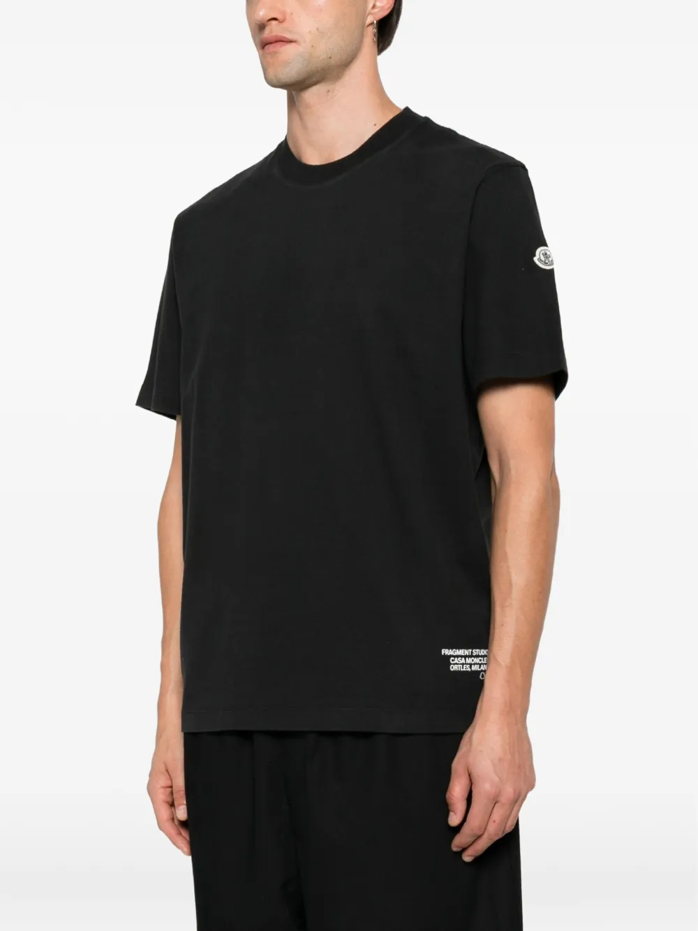 Moncler T-shirt met logoprint Zwart