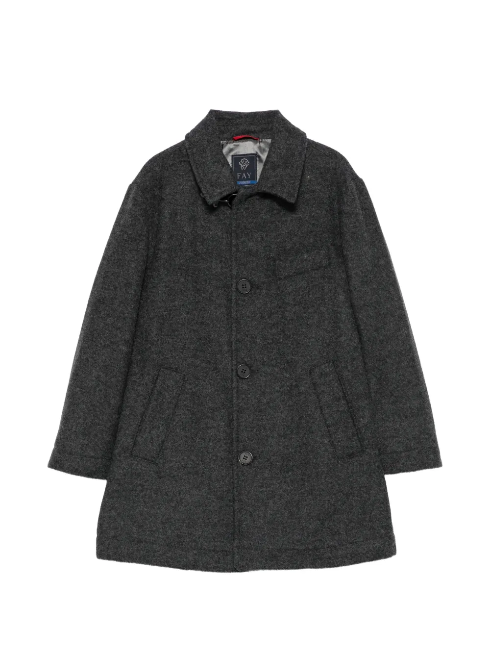 Fay Kids button-fastening coat - Grigio