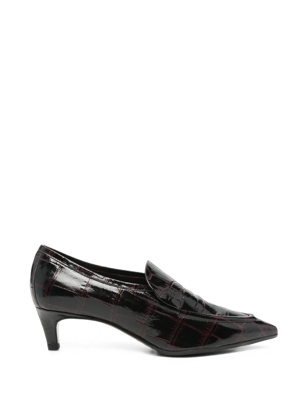 lorena paggi croc-effect pointed-toe pumps