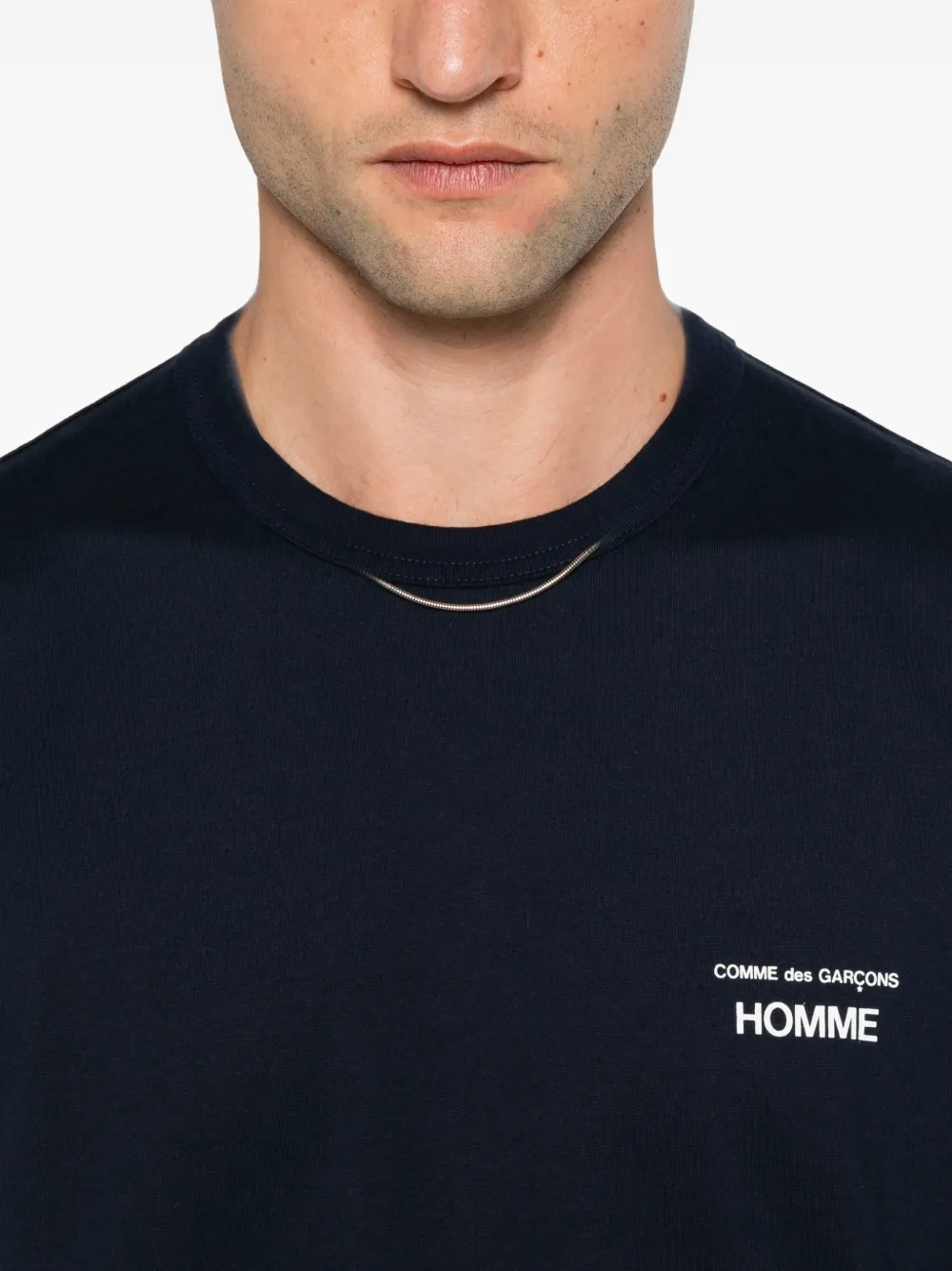 Comme des Garçons Homme T-shirt met logoprint Blauw