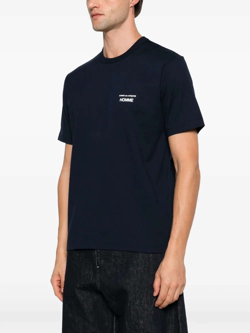 Comme des Garçons Homme T-shirt met logoprint Blauw