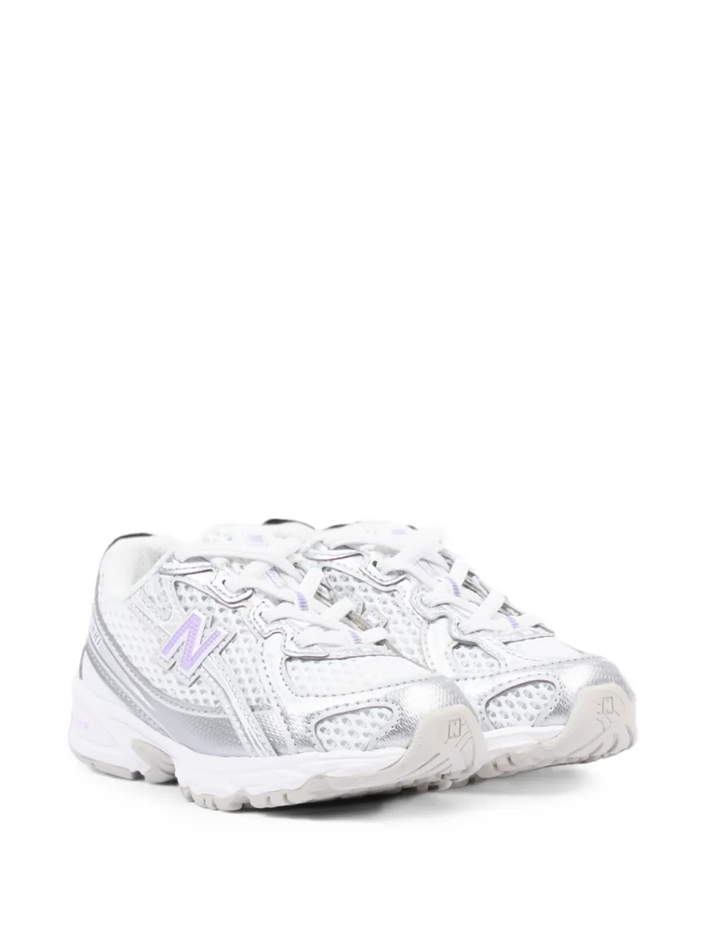 New Balance Kids 740 metallic-effect mesh sneakers - Bianco