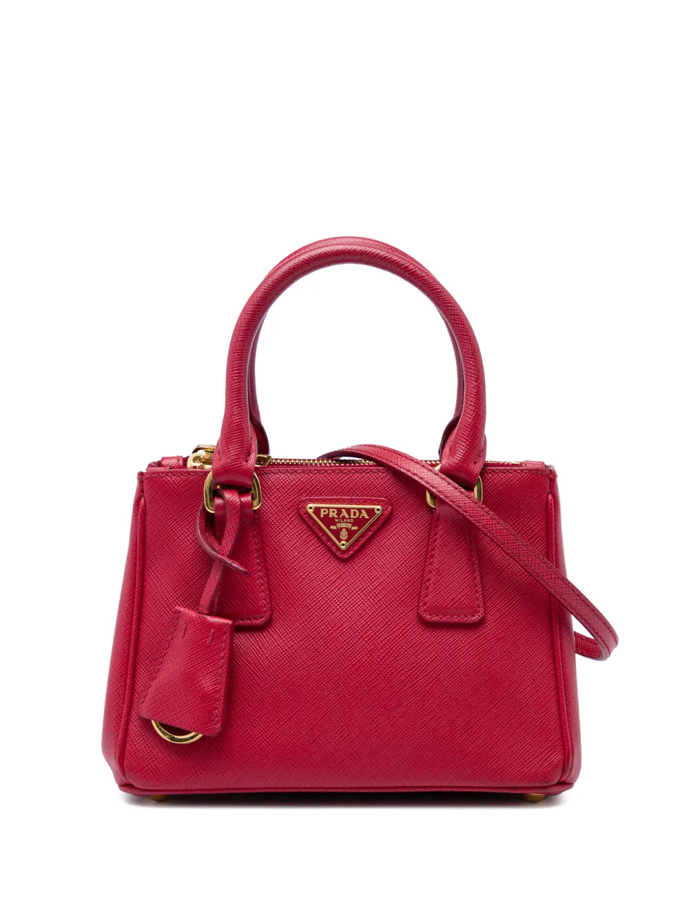 Prada Pre-Owned 2000-2013 Mini Saffiano Lux Galleria Double Zip satchel - Rosso