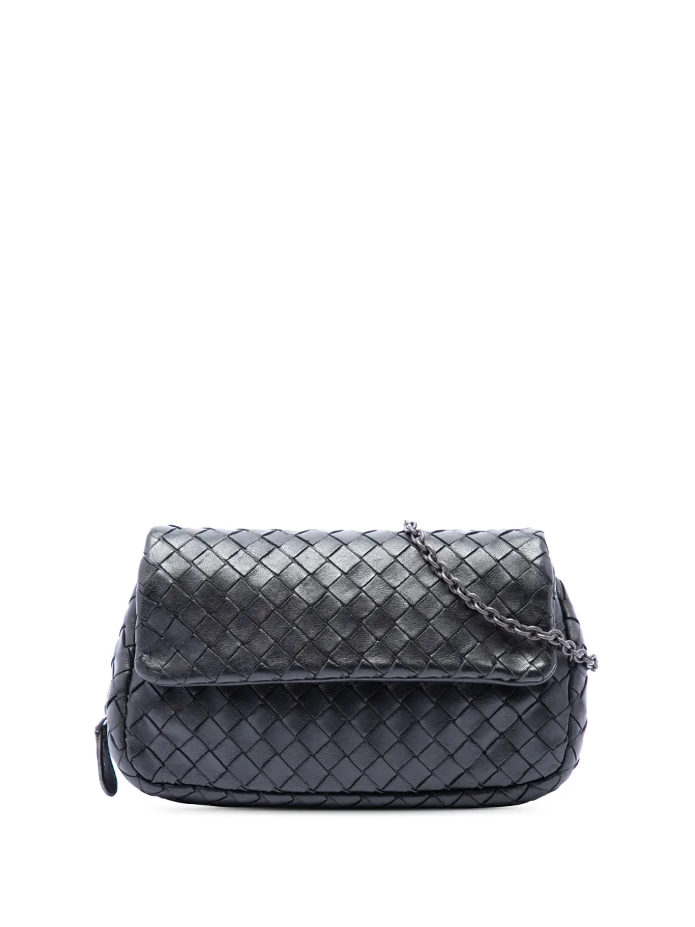 Bottega Veneta Pre-Owned 2012-2026 Mini Nappa Intrecciato Expandable Chain Flap crossbody bag - Nero