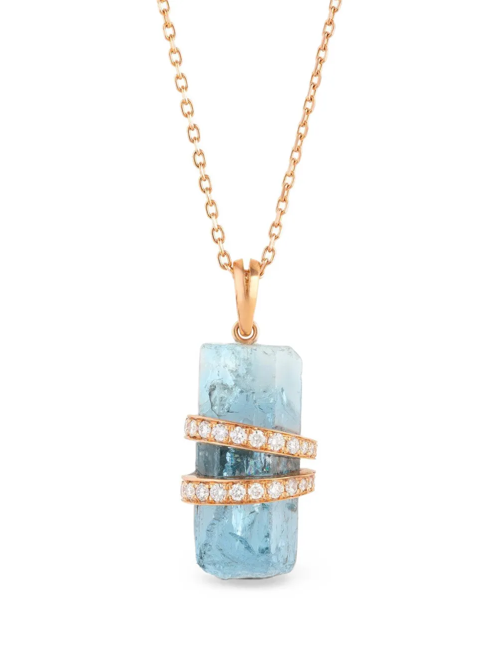 CLARA CHEHAB medium Elemental aquamarine and diamond pendant necklace