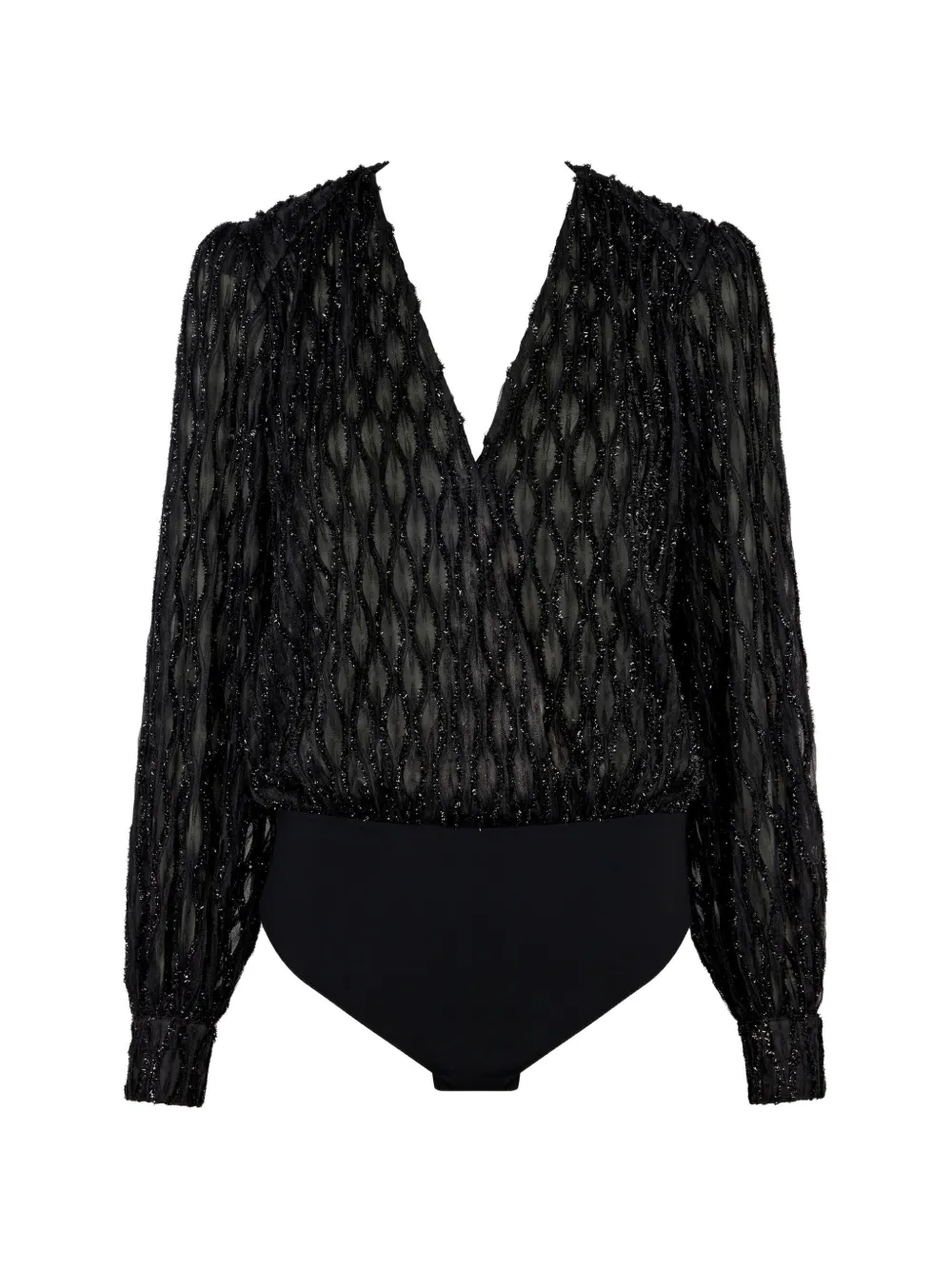 Aubade Body semi trasparente a maniche lunghe - Nero