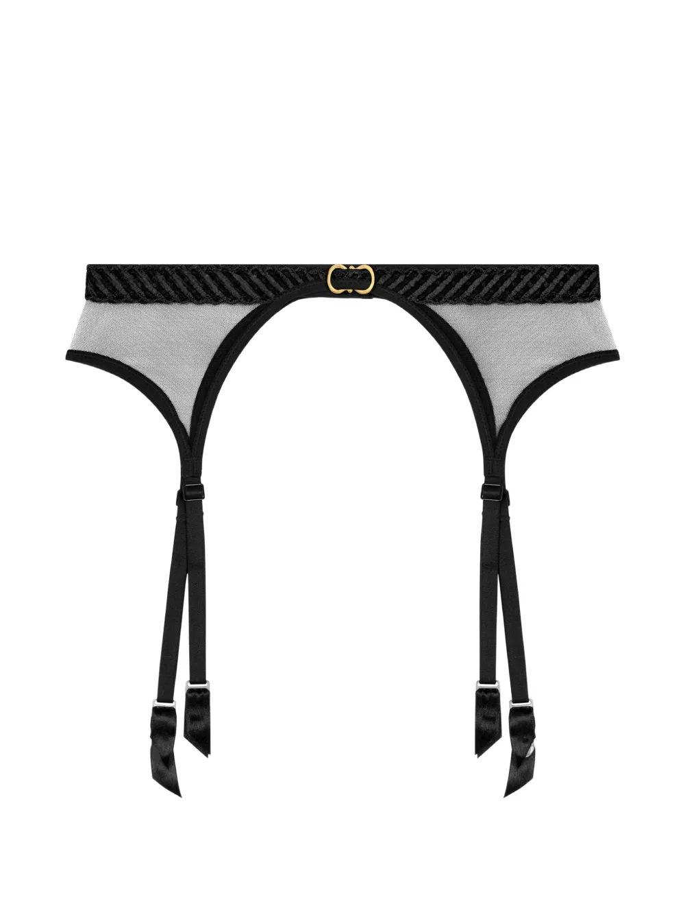 Aubade Reggicalze Sheer Emotion ricamato - Nero