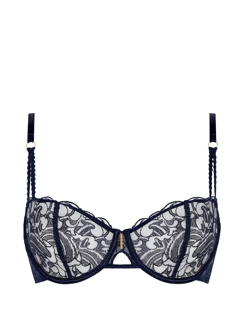 Aubade Reggiseno Satin Memories in pizzo ricamato - Blu