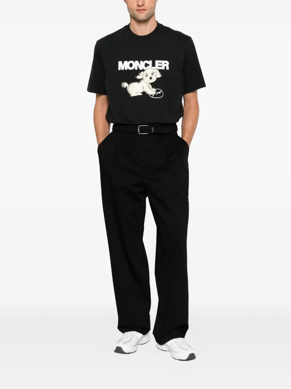 Moncler T-shirt met print Zwart