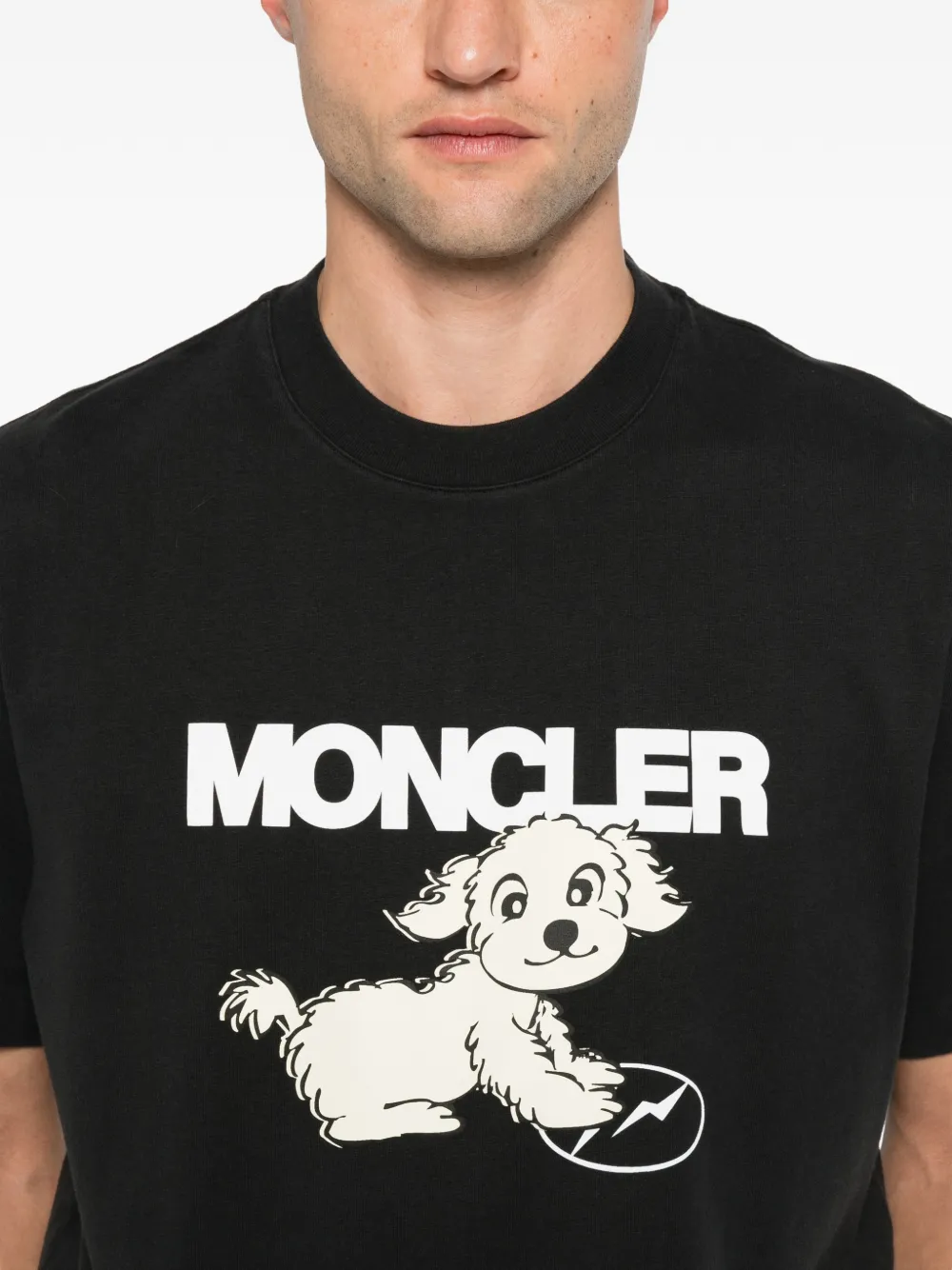 Moncler T-shirt met print Zwart