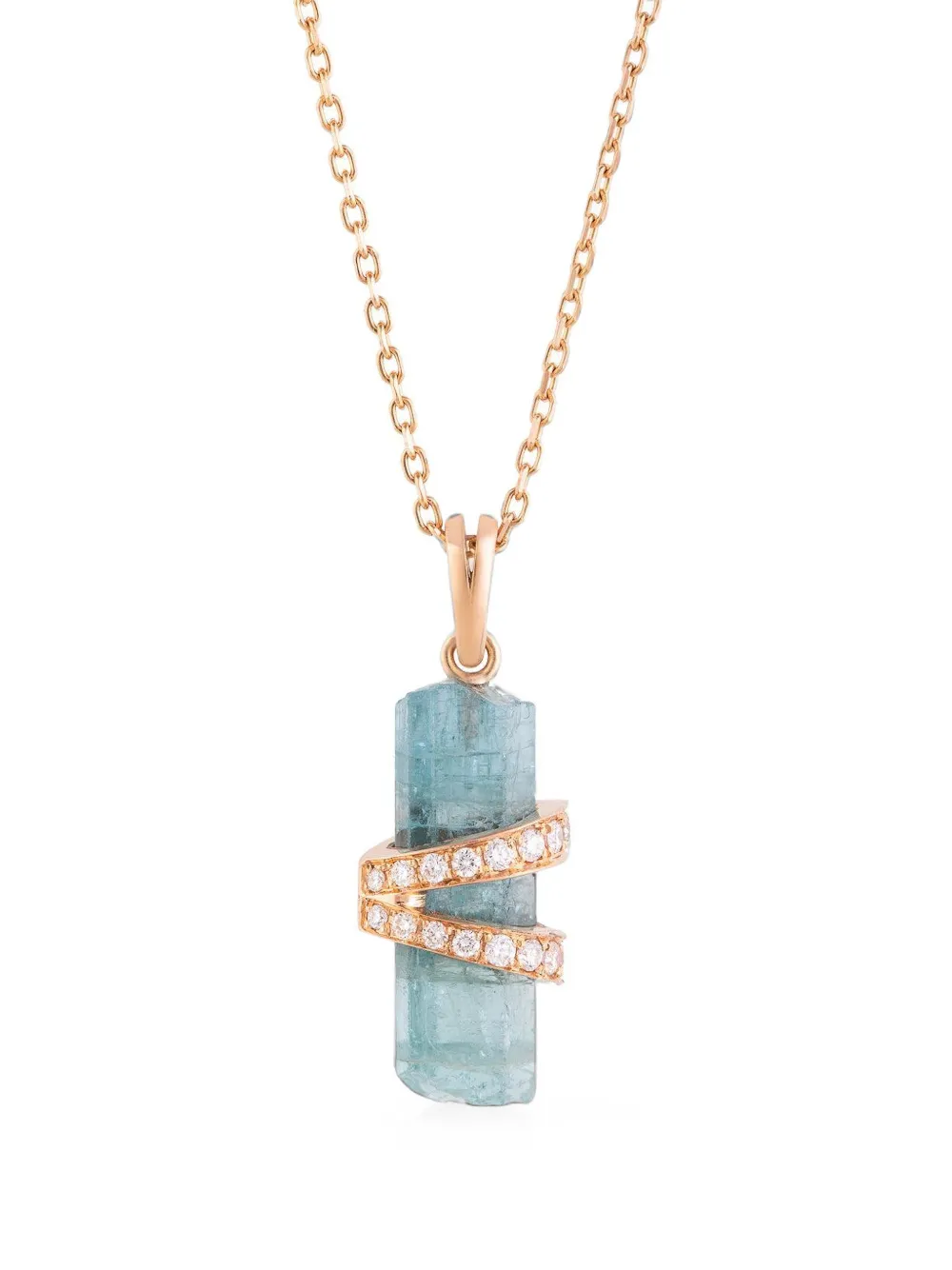 CLARA CHEHAB medium Elemental aquamarine and diamond pendant necklace · OS