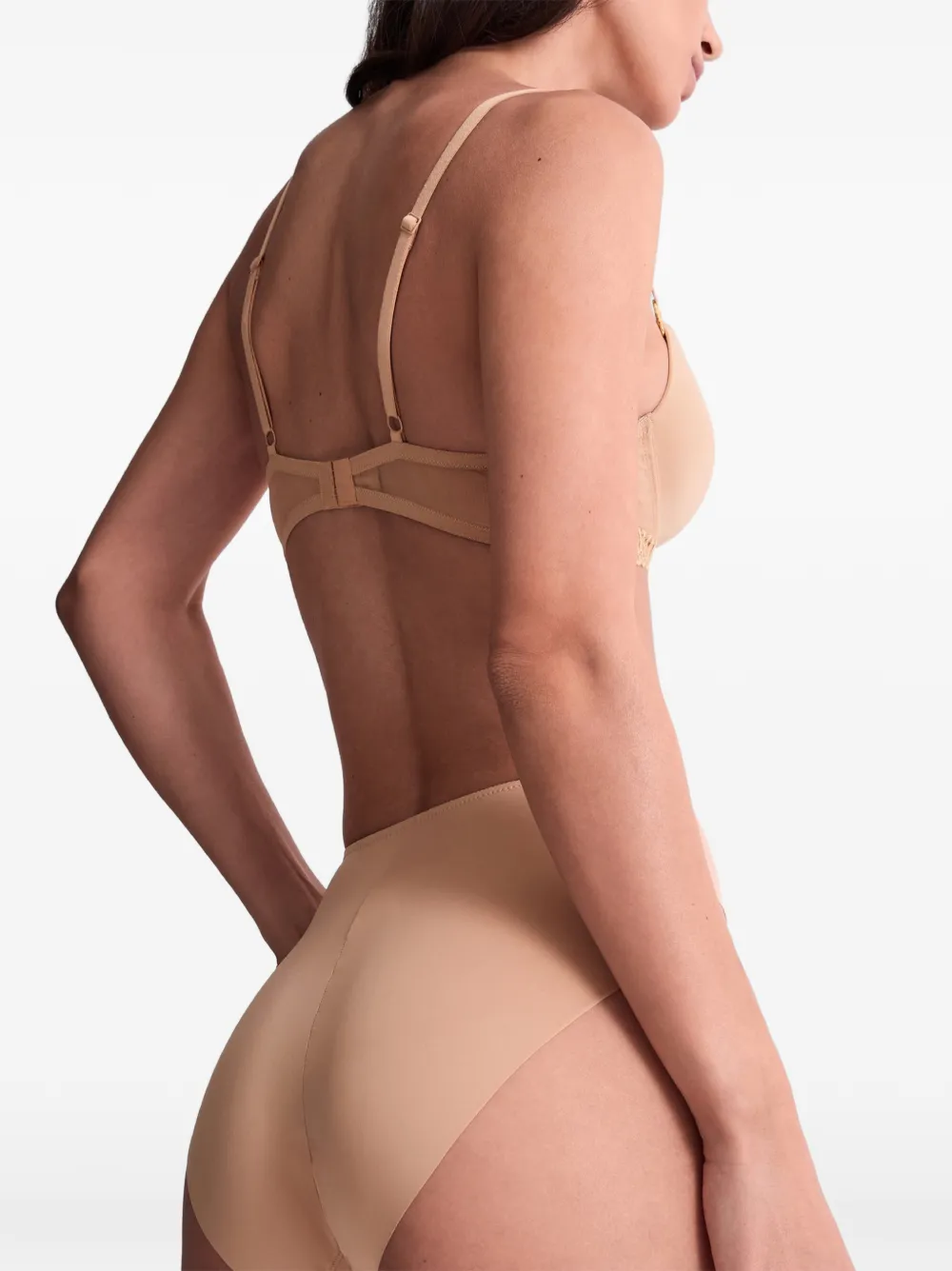 Aubade Sheer Emotion slip met borduurwerk Beige