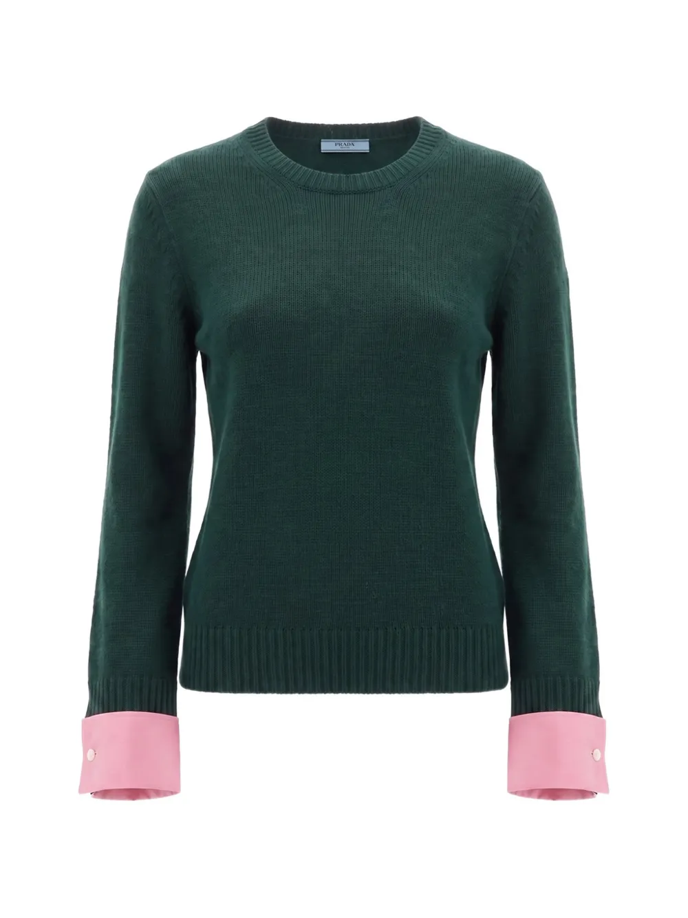 Prada pull en laine et cachemire à col rond - Vert