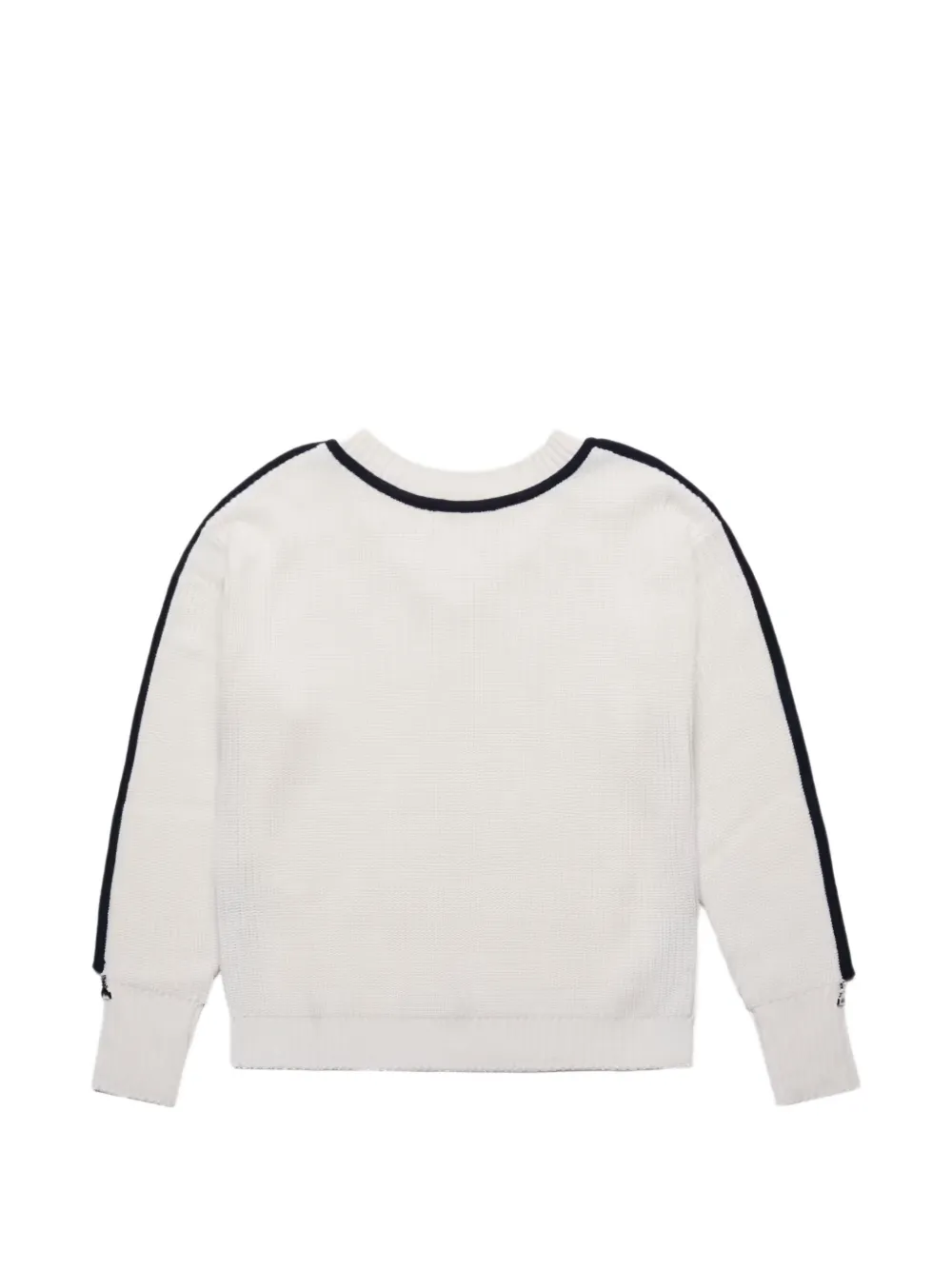Patrizia Pepe Sweater met contrasterende afwerking en ritsdetail Beige