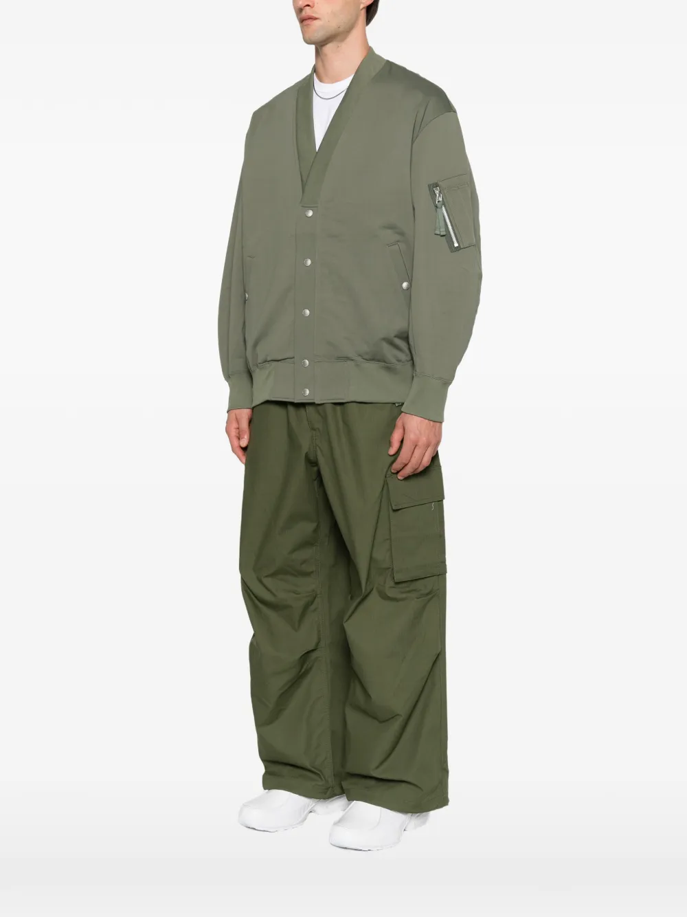 Comme des Garçons Homme Bomberjack met V-hals Groen