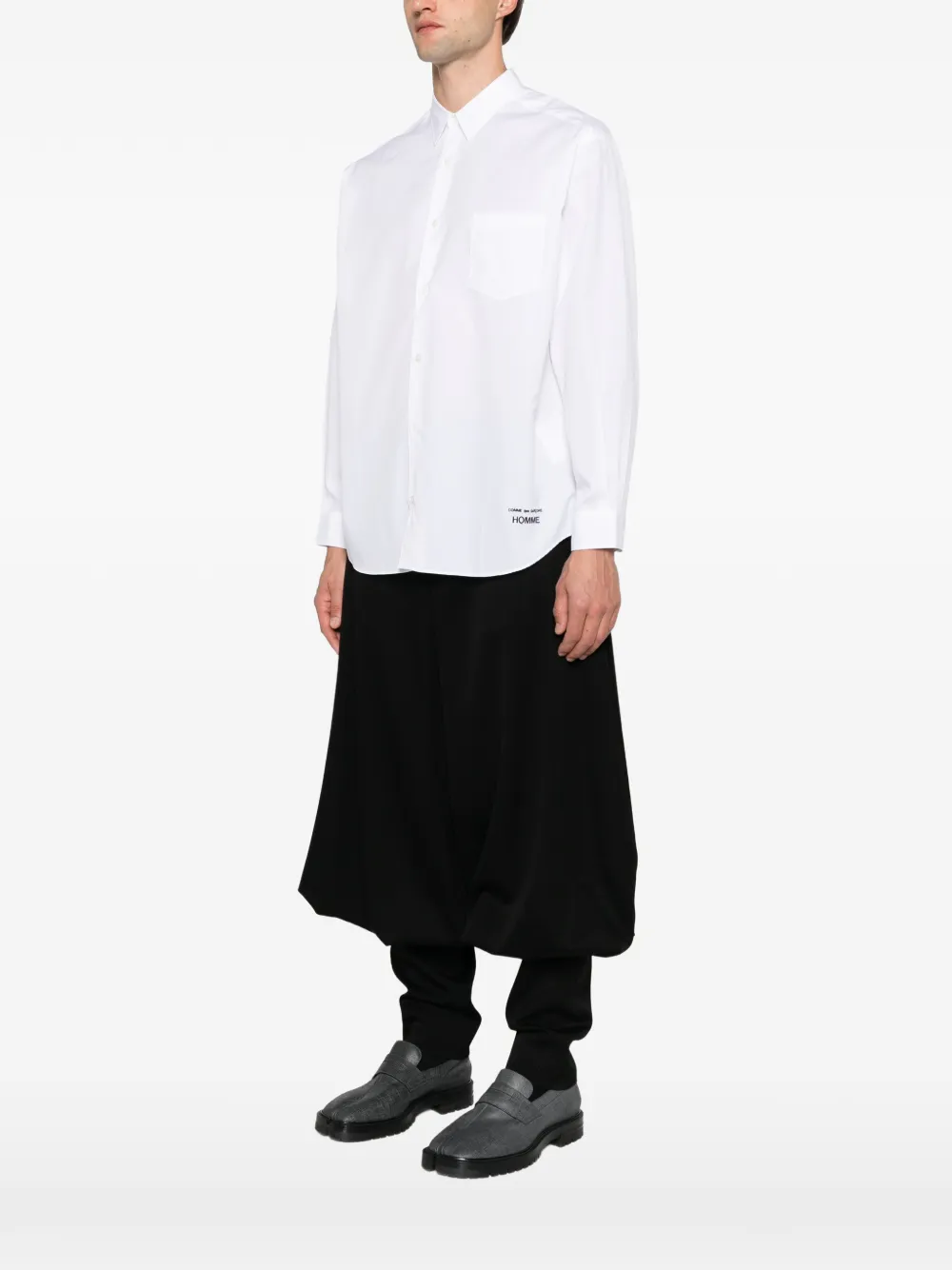 Comme des Garçons Homme Overhemd met geborduurd logo Wit